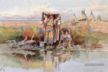 fille de l’eau 1895 Charles Marion Russell Peinture à l'huile